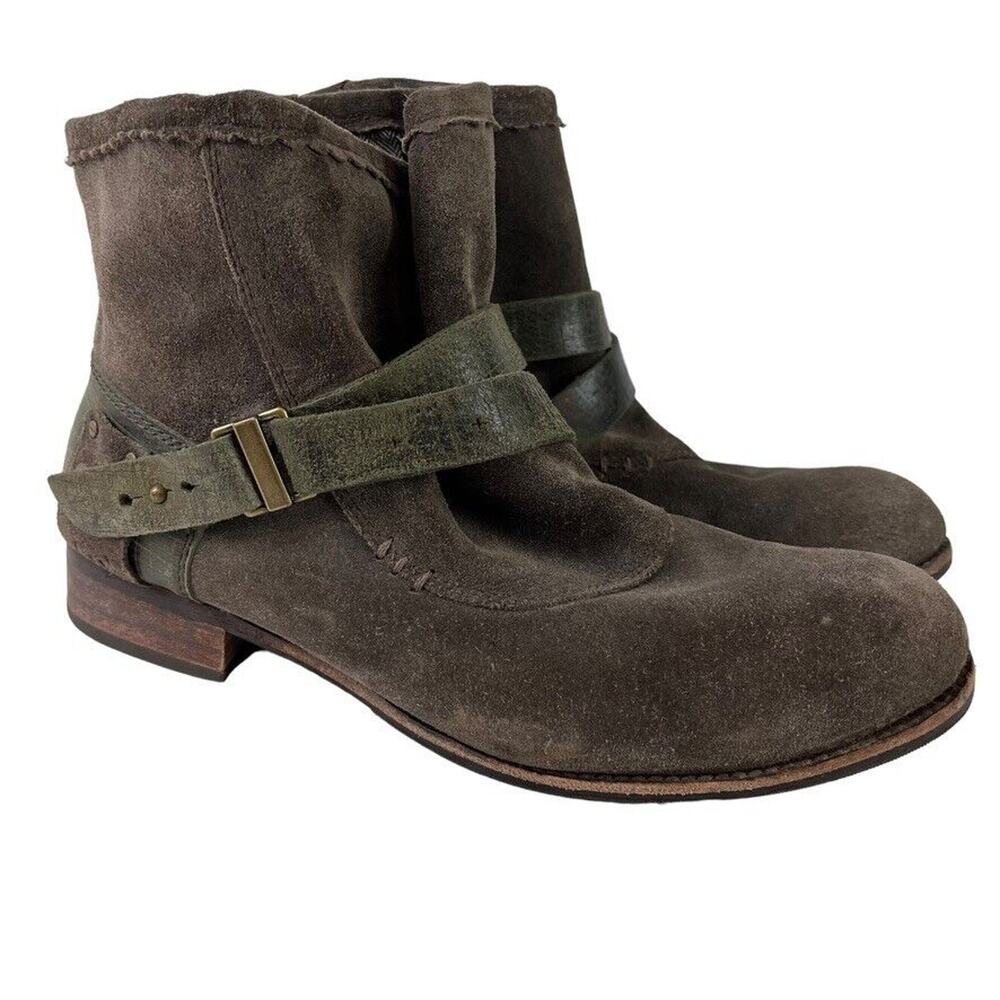 CAT Caterpillar Rita Womens Brown Suede Leather Ankle Boots Booties Moto Shoes 9